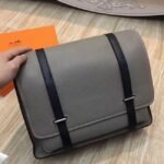 Grey Bicolor Imitation Hermes Steve Messenger Bag