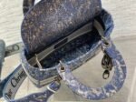 Dior Lady D-Lite Medium Bag Replica in Blue Brocart Denim-Effect Embroidery - Image 6