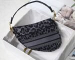 Dior Saddle Bag Replica in Grey Mizza Embroidery - Image 5