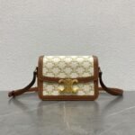 Top Quality Replica Celine Triomphe Teen Bag In White Triomphe Canvas - Image 6