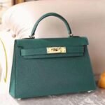 Malachite Chevre Replica Luxury Hermes Kelly 20cm Bag