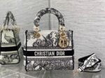 Dior Lady D-Lite Medium Bag Knockoff in White Toile de Jouy Voyage Embroidery - Image 2