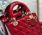 Dior Lady Dior Medium Bag Fake in Red - Image 5