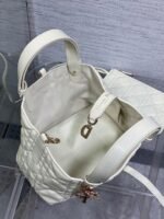 Dior Toujours Small Bag Knockoff in White Macrocannage Calfskin - Image 6