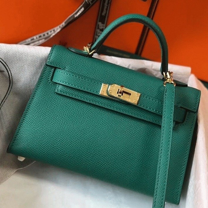 56760750-4736-41F5-B6DD-6A090913DCB8.jpg Hermes Kelly Mini II Bag Replica in Vert Vertigo - Image 1