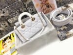 Dior Lady D-Joy Medium Bag Fake in White Macrocannage Technical Fabric - Image 6