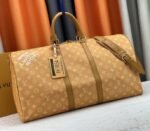 Louis Vuitton Monogram Heritage Canvas Keepall Bandouliere 55 In Yellow - Image 2