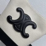 Top Quality Fake Celine Small Bucket Cuir Triomphe In White Textile - Image 7