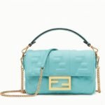 Top Quality Fake Fendi Small Baguette Bag In Blue FF