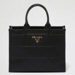 Prada Symbole Medium Bag Replica with Topstitching in Black