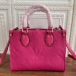 Louis Vuitton Monogram Empreinte Leather Onthego PM Bag In Freesia Pink