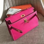 Rose Red Epsom Knockoff Hermes Kelly Pochette Chic Mini Bag - Image 5