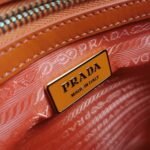 Prada Symbole Large Bag Imitation in Orange/White Jacquard Fabric - Image 6