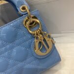 Dior Lady Dior Micro Bag Faux in Blue Patent Cannage Calfskin - Image 8