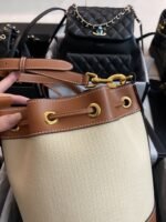 Small drawstring cabas marin in TEXTILE AND CALFSKIN - Image 6