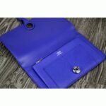 Electric blue designer replica Hermes Dogon combine wallet - Image 3