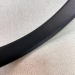 Black Quilted Leather CC Logo Belt - Image 4