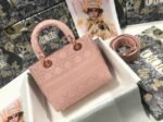 Dior Lady D-Lite Medium Bag Imitation in Pink Cannage Embroidered Canvas - Image 3