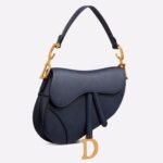 Dior Saddle Bag Imitation in Indigo Blue Grained Calfskin
