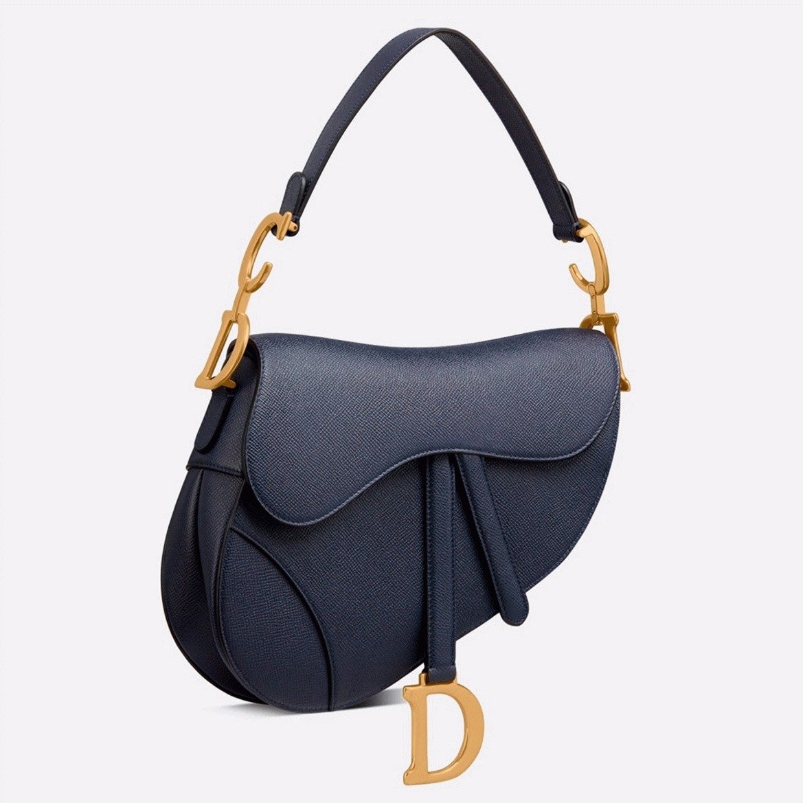 59E3F371-7204-7F80-EECD-6807D01A3C69.jpg Dior Saddle Bag Imitation in Indigo Blue Grained Calfskin - Image 1