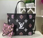 Louis Vuitton Wild At Heart Neverfull MM Bag In Black