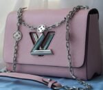 Louis Vuitton Epi Leather Twist MM With Flowers Jewels Chain Bag In Rose Bellerine Pink - Image 3