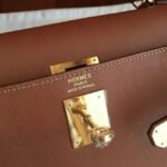 Brown Swift Fake Hermes Kelly Retourne 32cm Soft Leather Handbag - Image 7