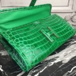 Bambou Knockoff Hermes Jige Elan 29 Green Accent Clutch - Image 3