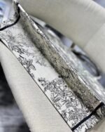 Dior Large Book Tote Bag Replica in Blue Toile de Jouy Flowers Embroidery - Image 4