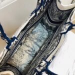 Dior Large Book Tote Bag Replica in Blue Palm Tree Toile de Jouy Embroidery - Image 6