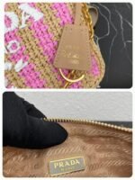 Prada Re-Edition Bag Knockoff in Beige and Pink Stripe - Image 4