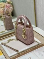 Dior Lady Dior Mini Bag Fake in Lotus Pearlescent Lambskin - Image 8