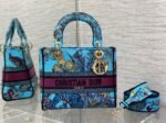 Dior Lady D-Lite Medium Bag Fake in Multicolor Toile de Jouy Voyage Embroidery - Image 7