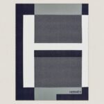 Fake Hermes H Riviera blanket in marine wool and cashmere - Image 9