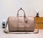 LV Monogram Empreinte Keepall Bandouliere 45 In Tourterelle Gray