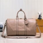 LV Monogram Empreinte Keepall Bandouliere 45 In Tourterelle Gray