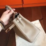 Grey Clemence Knockoff Hermes Kelly 25cm Elegant Handbag - Image 5