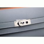 Blue lin knockoff Hermes Kelly Longue wallet - Image 3