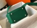 Designer replica Hermes Lindy Mini handbag in green clemence leather - Image 3