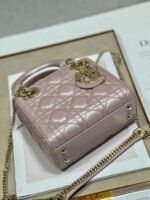 Dior Lady Dior Mini Bag Fake in Lotus Pearlescent Lambskin - Image 10