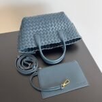 Top Quality Fake Bottega Veneta Cabat Mini Bag In Navy Blue Intrecciato Lambskin - Image 5