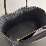 Top Quality Replica Bottega Veneta Cabat Medium Bag In Black Intrecciato Lambskin - Image 3