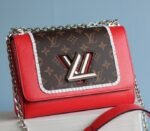 Louis Vuitton Epi Leather Twist MM Canvas Trompe loeil Braid Bag In Red - Image 2