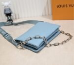 Louis Vuitton Coussin PM Bag In Turquoise Blue With Jacquard Strap - Image 4