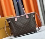 Louis Vuitton Neverfull Bandouliere Inside Out MM Tote In Monogram Canvas And Peony Pink Textile And Leather - Image 4
