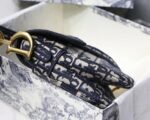 Dior Saddle Bag Replica in Blue Dior Oblique Embroidery - Image 4