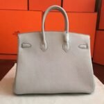 Pearl Grey Faux Luxury Hermes Birkin 35cm Purse - Image 2