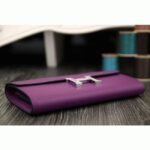 Purple fake designer Hermes Constance wallet - Image 3