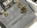 Dior Lady D-Lite Medium Bag Faux in Grey Cannage Embroidered Canvas - Image 3