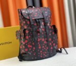 Louis Vuitton X YK Christopher Backpack In Red Infinity Dots - Image 2